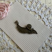 1x Anhanger Metall Blatt feuille Look Bronze pendentif