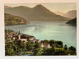 Vitznau antike Fotografie Foto Photochrom ca. 1890-1900.