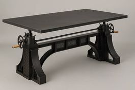 Table bureau industriel réglable en hauteur, style vintag...