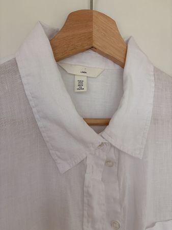 Leinenbluse Weiss, Gr. M/38
