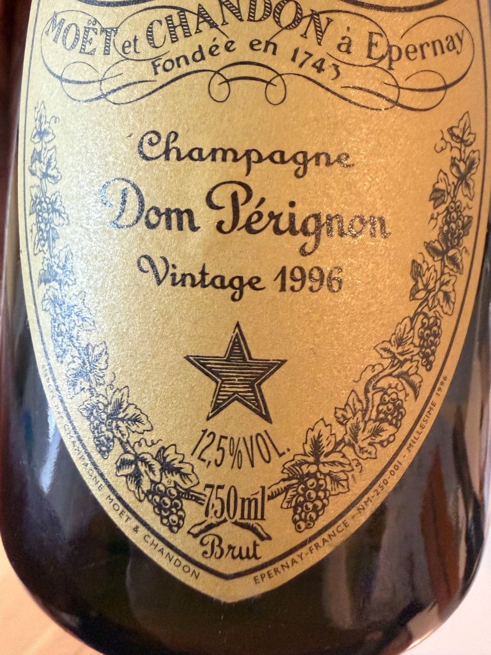 Wein: 1 Flasche Champagner Dom Pérignon 1996 – Gebraucht aus Horgen von Carnetto 1