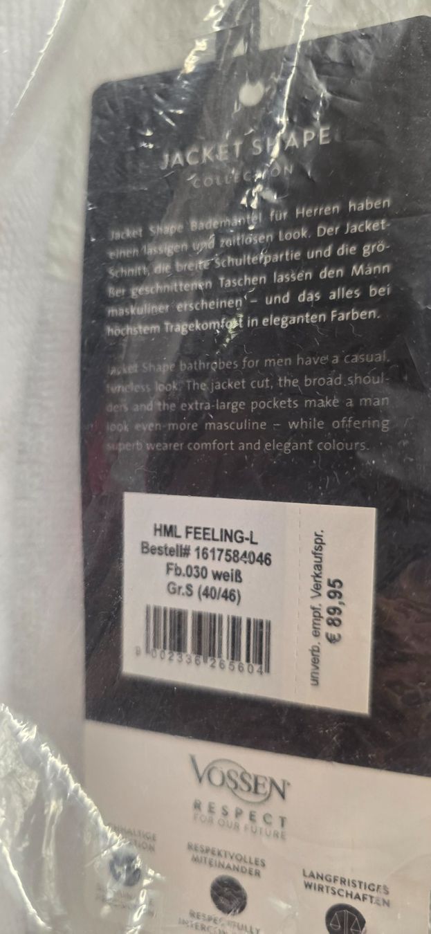 Bademäntel: Bademantel - Vossen Gr. S 40/46 – Neu und originalverpackt aus Neuhausen von david.schwarz86 1