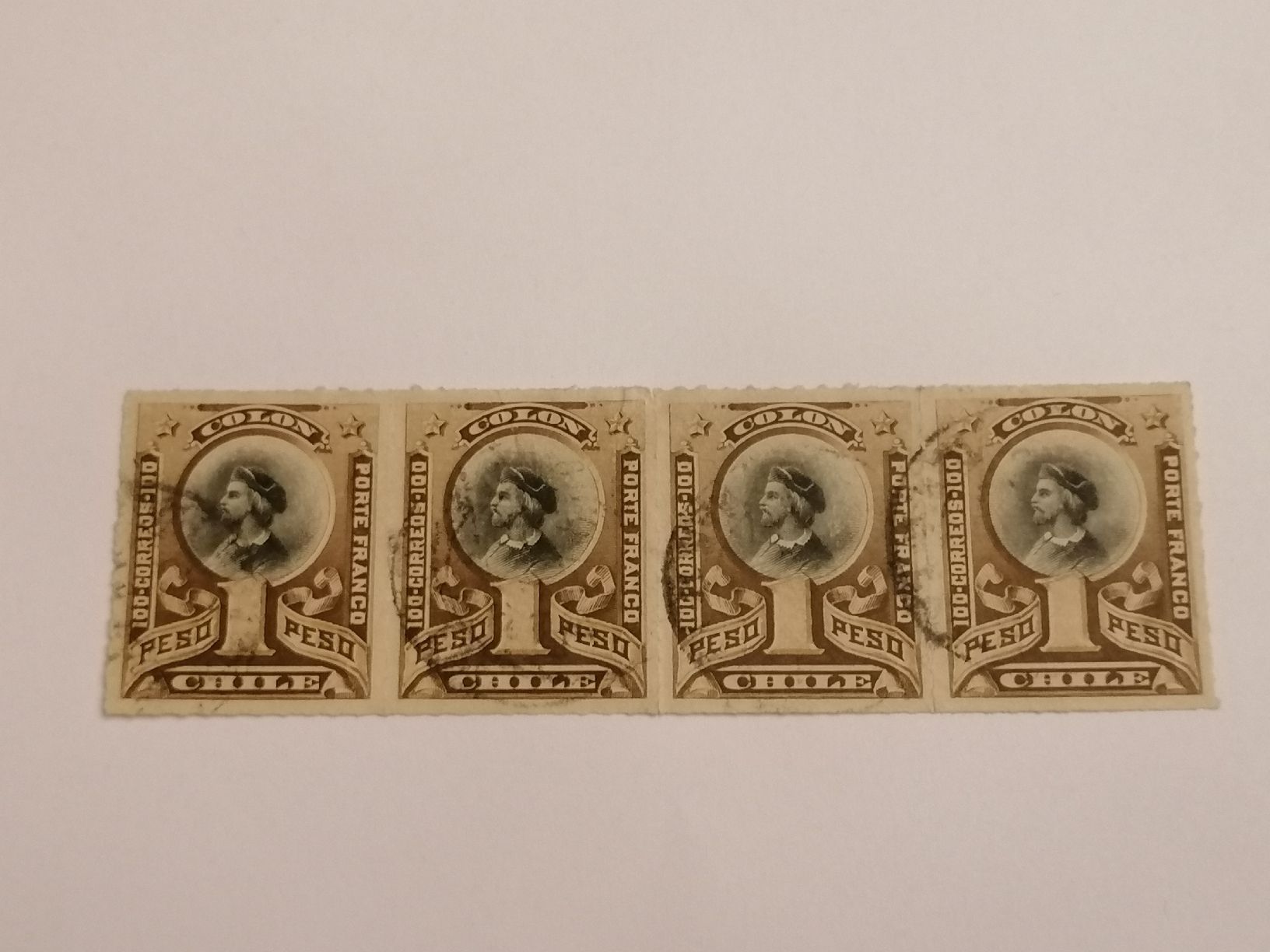Tutti i francobolli: Chile 1877, 4er Streifen – Usato da Happerswil venduto da tschergi