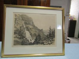Lithographie The Giesbach - Georg Barnard           (Nr.99)