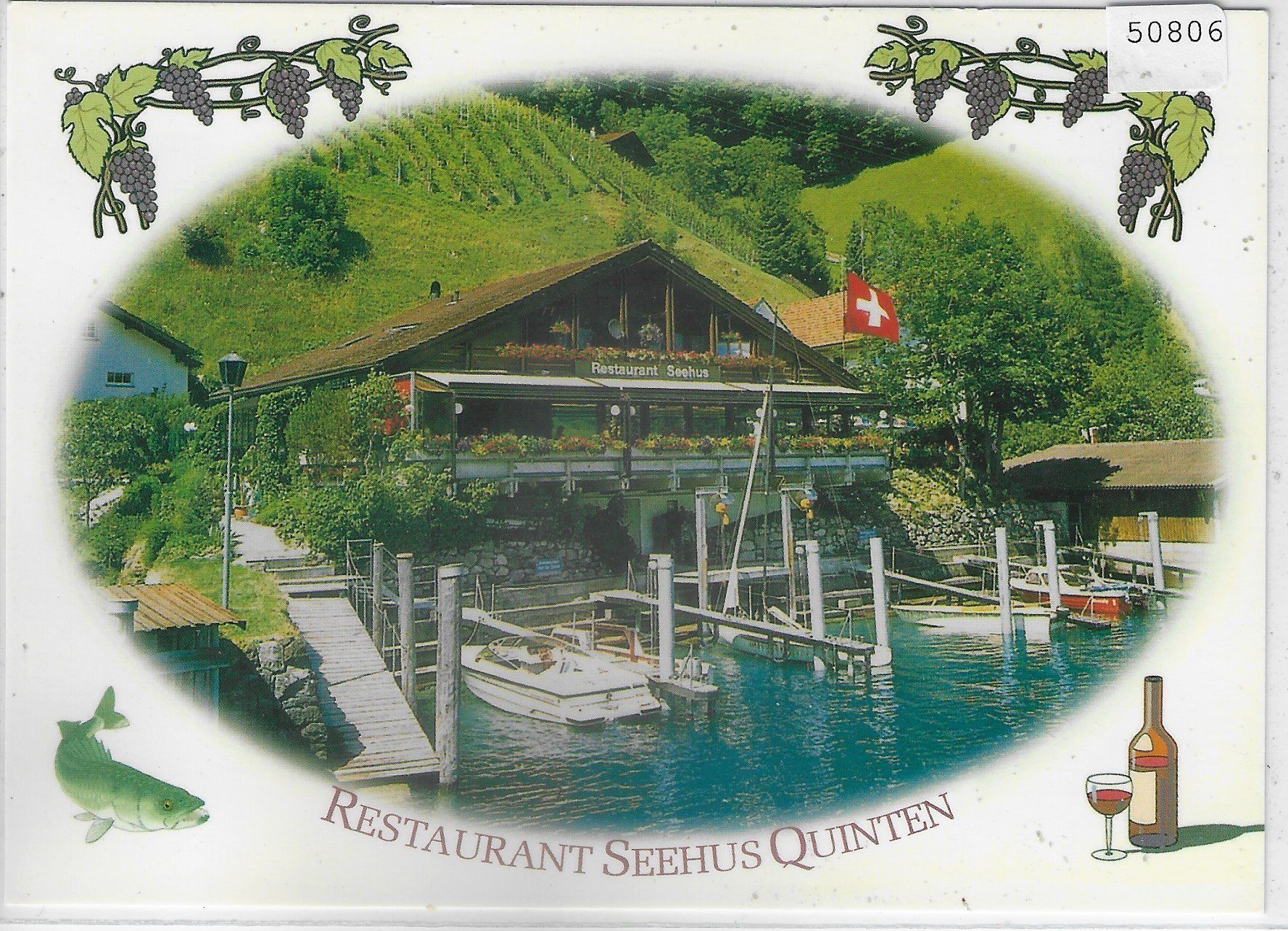 Cartoline postali: Restaurant Seehaus Quinten – Usato da Ettingen venduto da Kartenplanet