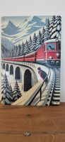 RhB Nostalgie Zug Blechschild Winter Schweiz 🇨🇭