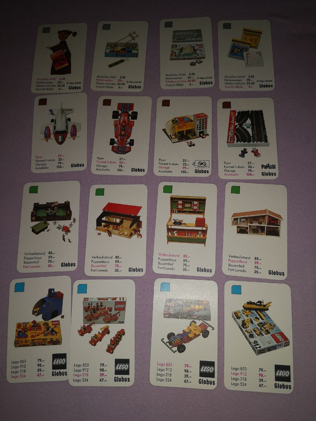Globus Spiele: ALTER GLOBUS SPIELZEUG QUARTETT – Gebraucht aus MUEHLEBERG von Cocolinette 1