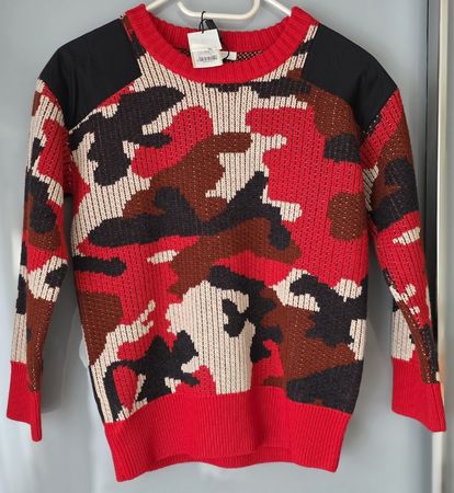 Burberry Kinderpullover rot Camouflage 10y neu