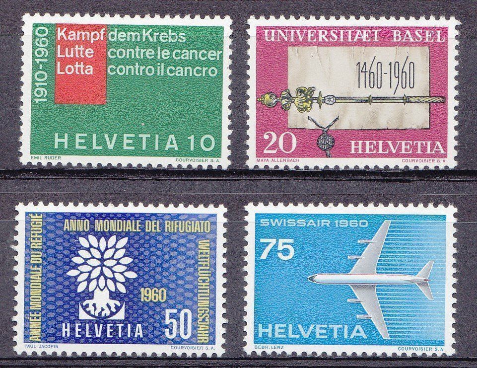 Tutti i francobolli: 1960  Satz  Werbe/Gedenkmarken  ** POSTFRISCH ** – Nuovo (secondo la descrizione) da Adliswil venduto da Aenti