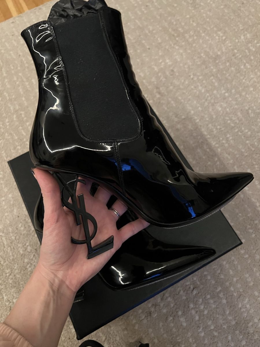 Saint Laurent Scarpe da donna: Bottines YSL Opyum, talon logo, comme neuve, taille – Usato da Lausanne venduto da Christinaki 5