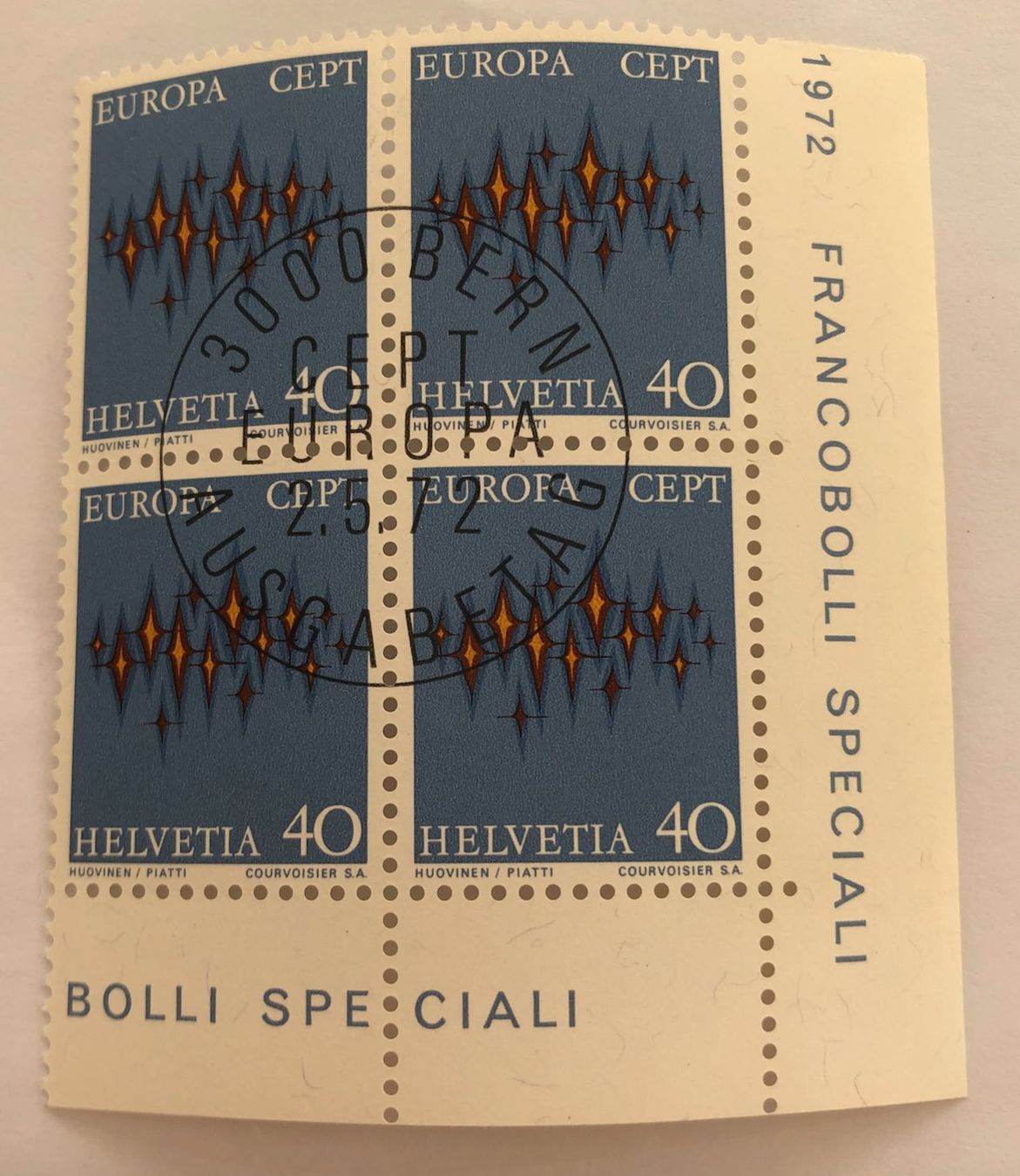 Alle Briefmarken: CH 4 er Block mit Vollstempel    – Gebraucht aus Aarau von Billa007