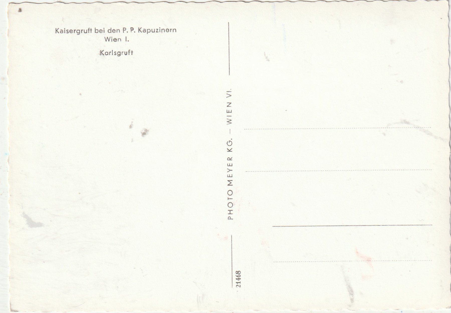 Cartoline postali: Wien  Kausergruft. Karlsgrut – Usato da Lumbrein venduto da made02 1