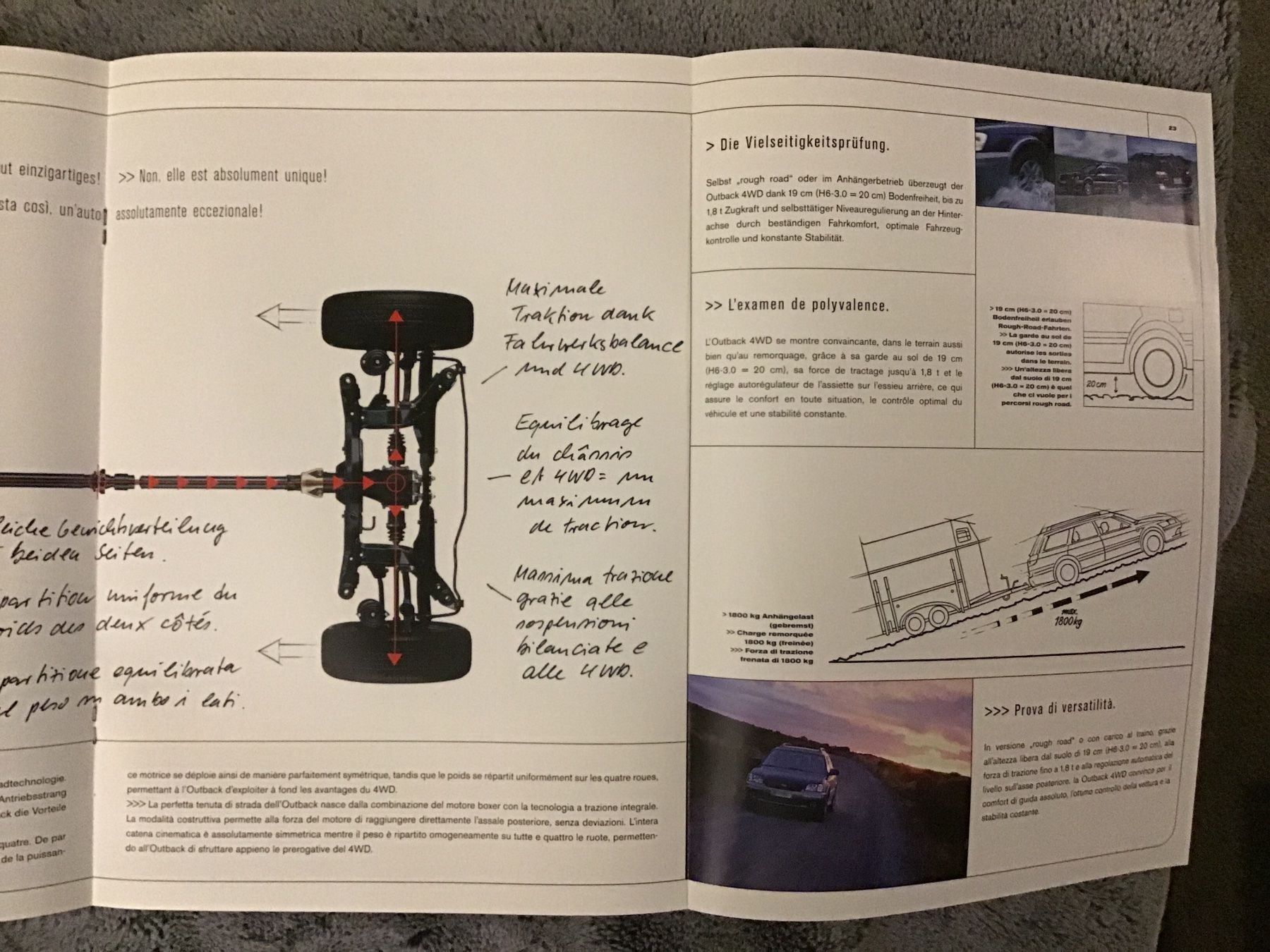 Subaru Documenti: Subaru Outback 4WD Verkaufsprospekt 2000 – Usato da Scherzingen venduto da Starseller62 4