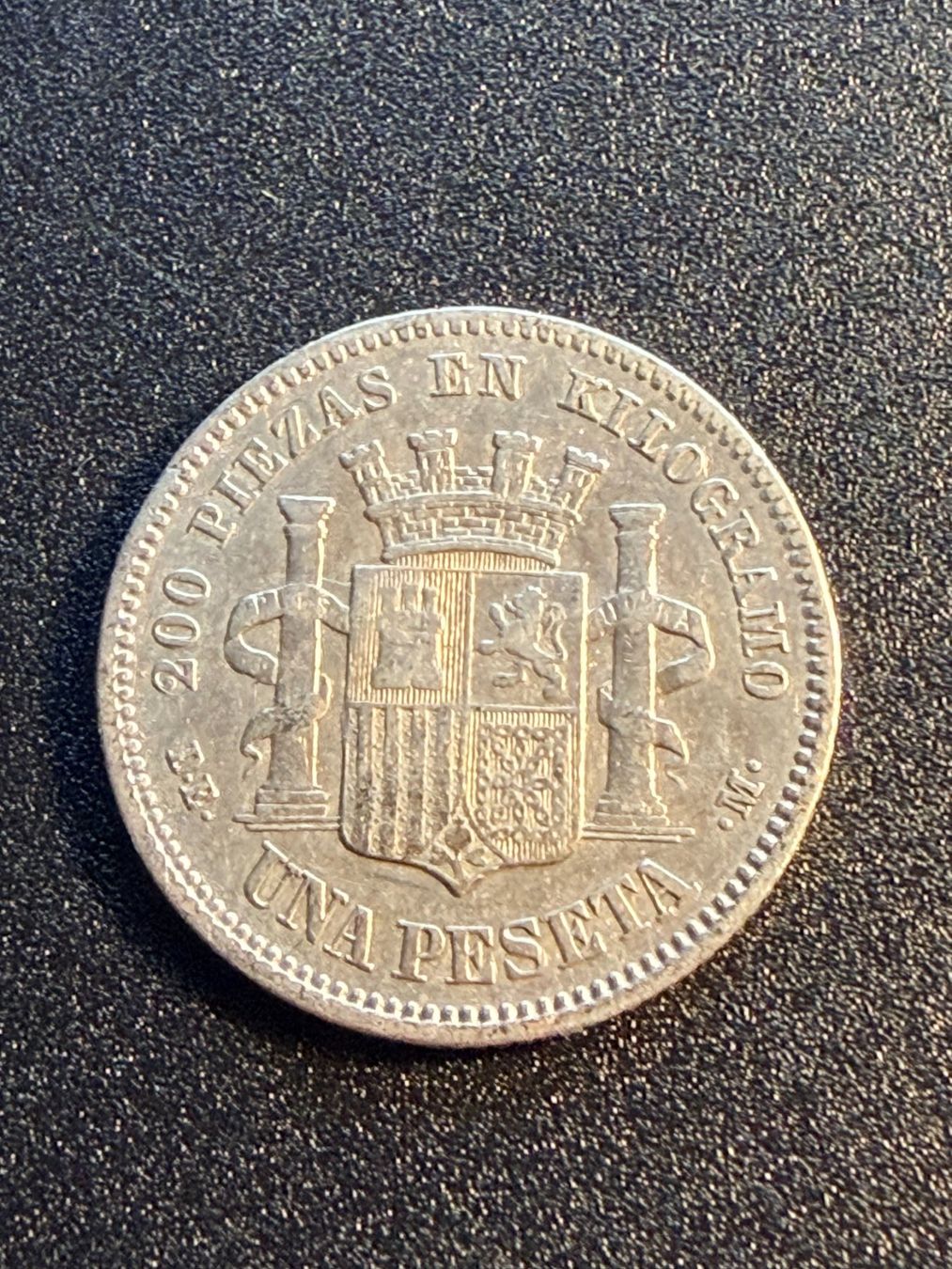 Tutti le monete: 1 Pesetas 1870 Spanien - Silber 835 /1000 – Usato da Gams venduto da Rhi-Taler 1