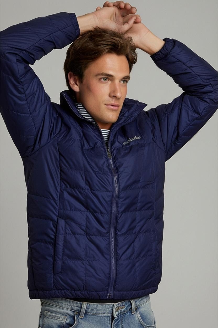 Columbia Giacche: Columbia Marineblauer Windbreaker-Jacke - Interchange – Usato da Zug venduto da vinokilo