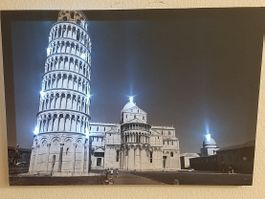 LED Kunstbild schiefer Turm von Pisa Italia / bella Italien