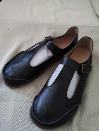 Damen-Lederschuhe schwarz 41