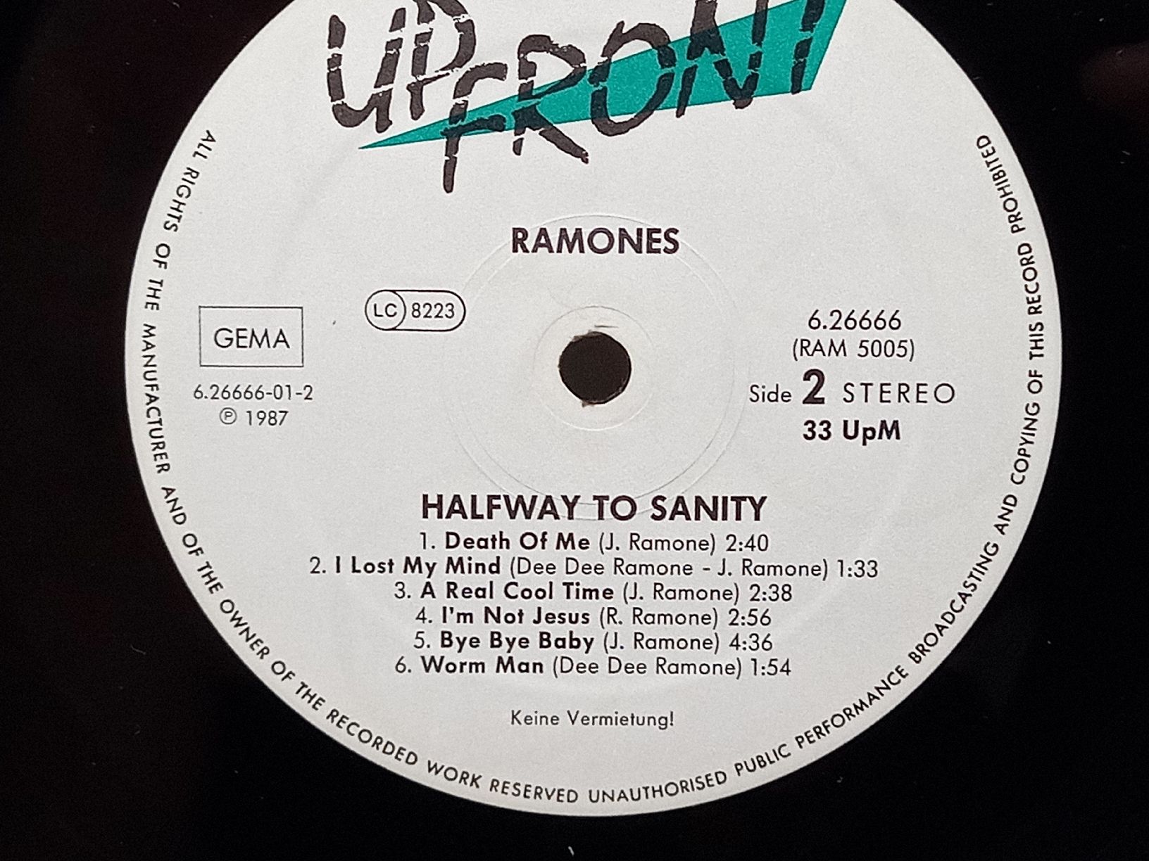 Dischi in vinile: Ramones "Halfway to Sanity" Vinyl LP 1987  – Usato da basel venduto da markusb07 8