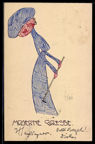 Cartoline postali: Künstler Handgemalt: Elegante Dame mit  – Usato da Berlin venduto da bartko-reher