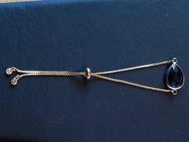 Bracelet doré cabochon en verre taillé taupe