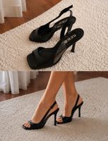 Damenschuhe Pantoletten schwarz Leder Grösse 39