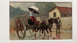 Bauernszene mit Kutsche von A. Barbieri     (ID M67)