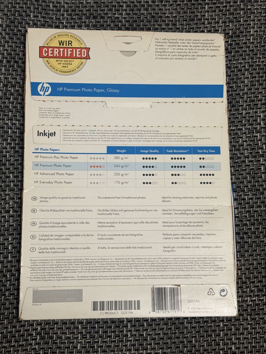 Carta: HP Premium Fotopapier – Nuovo (secondo la descrizione) da St.Gallen venduto da pep_2gfq 1
