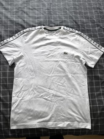 Lacoste T-Shirt, men's size M, white, Einmal benutzt.