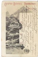 Grand Hotel Territet mit rotem Hotelstempel, 1903, TOP!!!