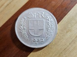 5 Franken 1952 Silber Rar mit Kapsel