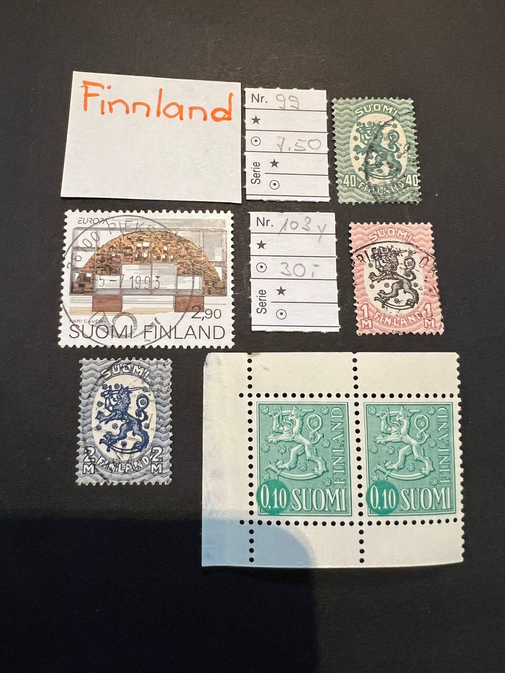 Tutti i francobolli: Finnland kl. Lot  Super (E486) – Usato da Hinwil venduto da Sidi4