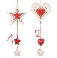 Baumschmuck Stern und Herz 25cm Metall