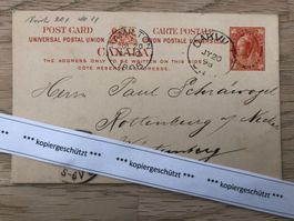 20.7.1898 alte PK Kanada - Deutschland AK