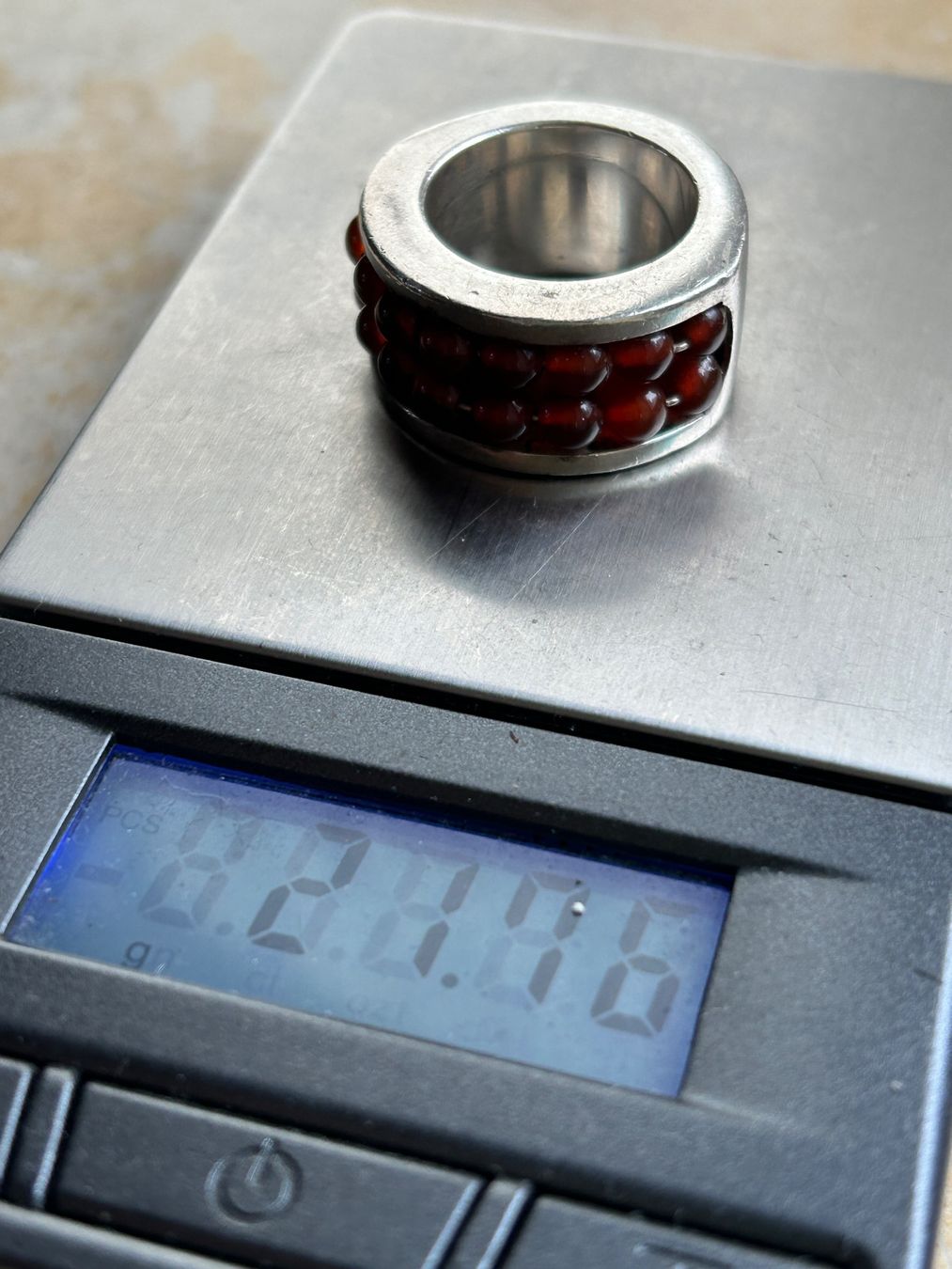 Ringe: Handgefertigter Ring, Silber mit roten Glasperlen (56) – Gebraucht aus Dittingen von Bijoubelle 9
