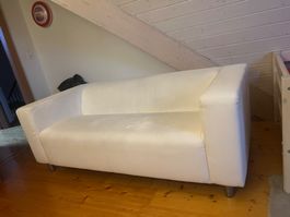 Canapé blanc 2–3 places – 178 × 85 × 65 cm