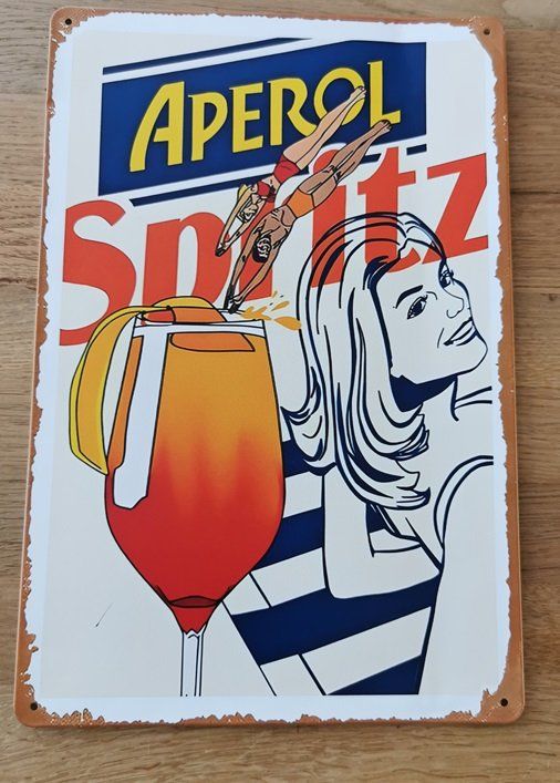 Aperol Spritz Rezept Blechschild Im Vintage-Design - 20x30cm Wanddeko Für Bar, Küche & Partykeller - Lustiges Geschenk Für Cocktail-Fans