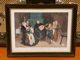 Martin Luther Familie Bild 1927 Spangenberg Vintage Rahmen