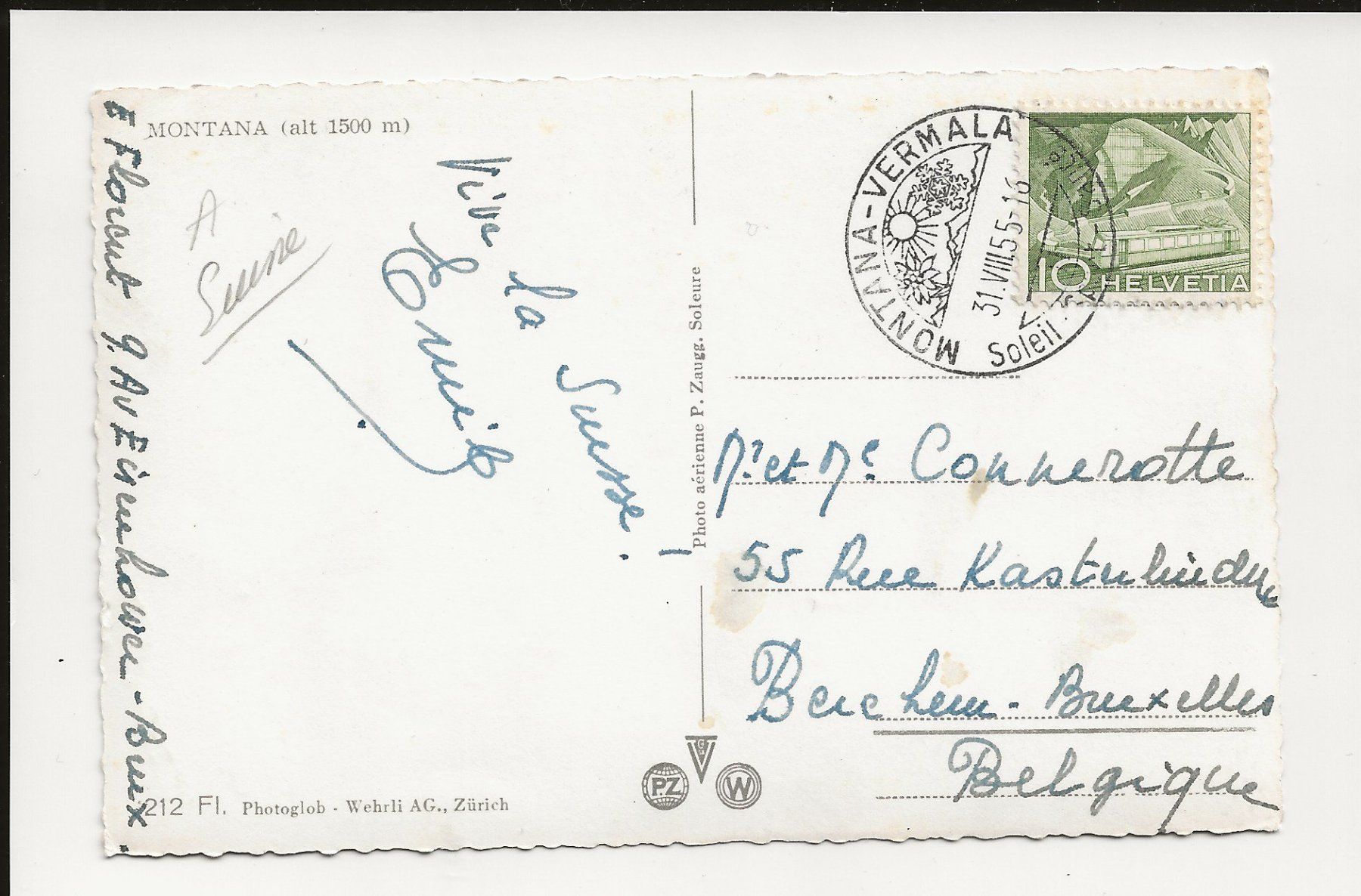 Cartoline postali: AK 1955 Montana – Usato da Greifensee venduto da 315WDO 1