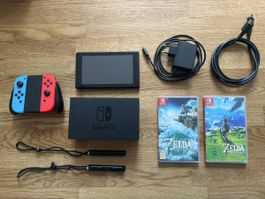 Nintendo Switch Konsole mit Zubehör und Spielen gebraucht