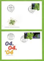 2003/4 FDC + Schnapszahl Glücksbringer Kleeblatt
