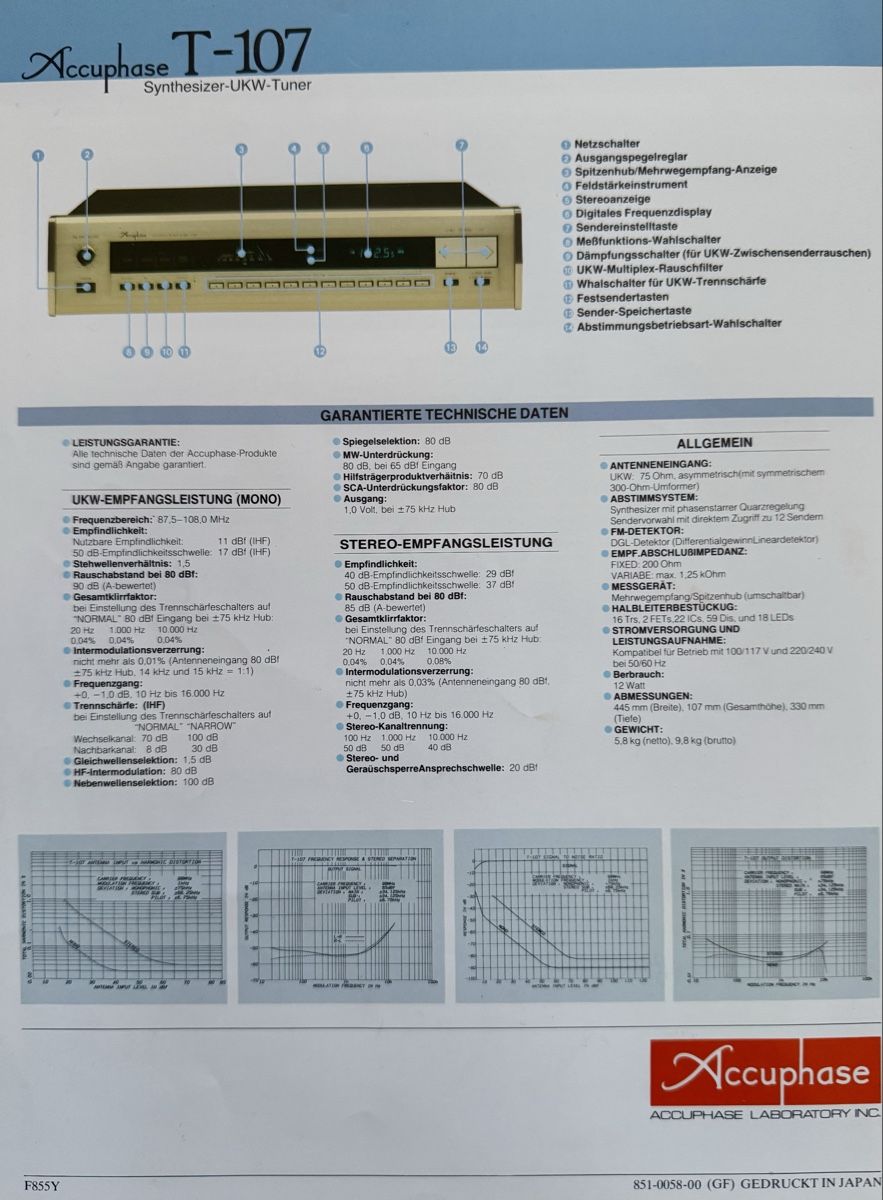 Radio: Accuphase T-107 UKW Stereo Tuner – Usato da Allschwil venduto da Freakforti 4