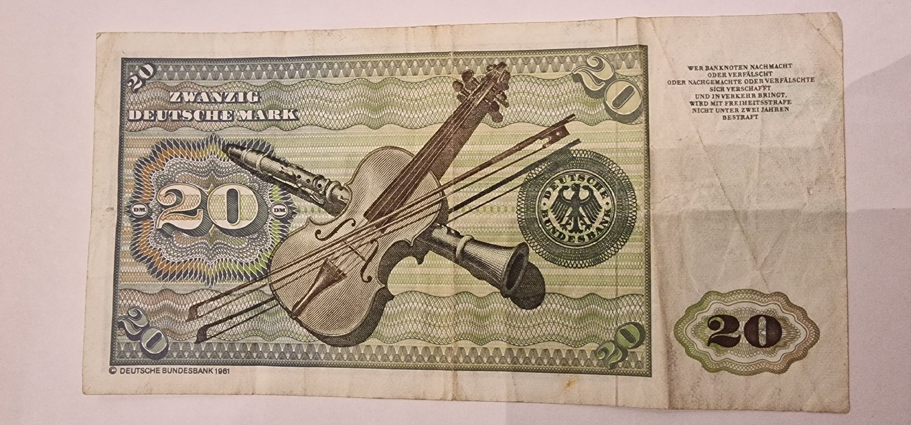 Banknoten: 20 Deutsche Mark Banknote Frankfurt am Main  – Gebraucht aus Arbon von sar_l7ll 1
