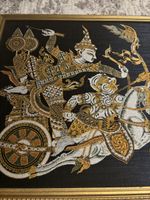 Tableau doré art asiatique, fait main, Thaïlande