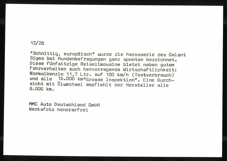 Fotografie & Manifesti: Fotografie Auto Mitsubishi Galant Sigma, – Usato da Berlin venduto da bartko-reher 1