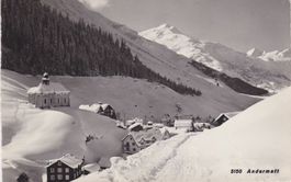 Andermatt - Ortsteil, Winteraufnahme. 1961