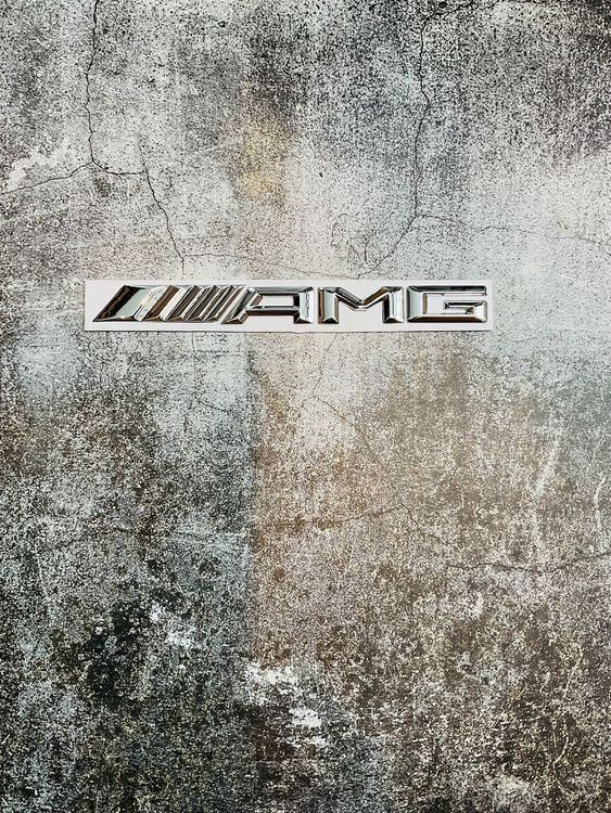 Mercedes AMG Emblem Schriftzug Logo Neu in Chrom Metall