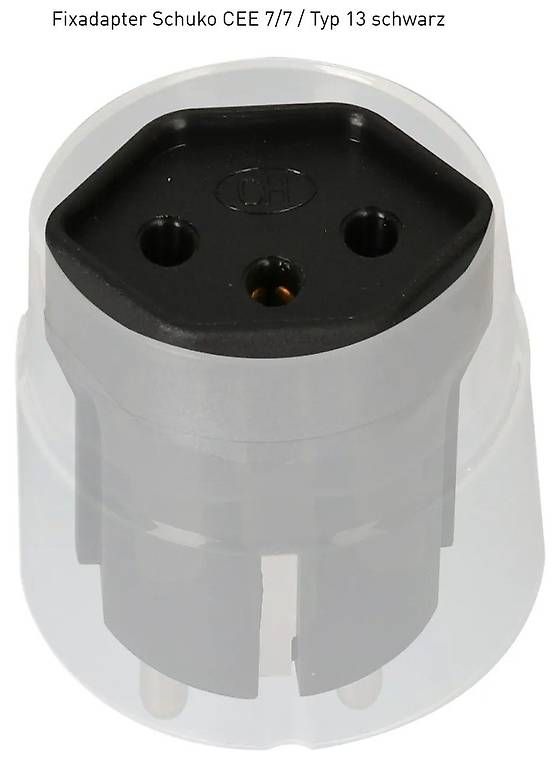 Laufwerke & Adapter: 5 Stück Fixadapter Schuko CEE 7/7 / Typ 13 schwarz – Neu und originalverpackt aus mund von mahaa 3
