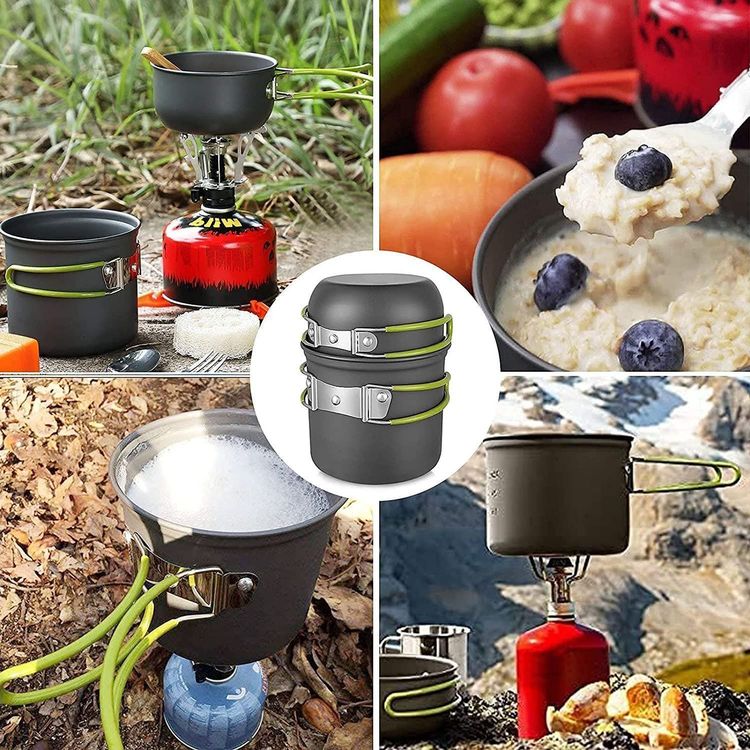 Geschirrsets: Camping Kochgeschirr Set 1-2 Personen Mini Gaskocher Outdoor – Neu und originalverpackt aus Herisau von PaddlePeak 5