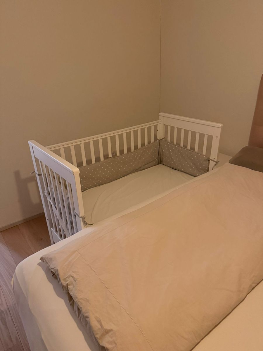 Letti: Beistellbett weiss, mit Matratze – Usato da Rorschach venduto da TrendyDeals 1