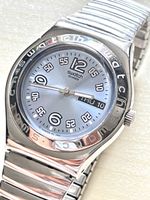 Swatch Uhr Silber Metall Armband 
